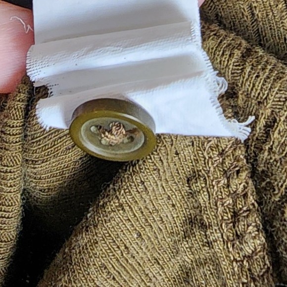 Zara Men's Olive Green Ribbed Knit Short Sleeve Button Up Collar Polo Shirt M - Picture 6 of 7